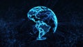 Digital globe big data social network Earth planet hologram 4k loop background