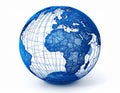 Blue Digital Globe on White Background Royalty Free Stock Photo