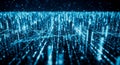 Blue digital glowing network mesh with particles and connecting lines representing big data technology Royalty Free Stock Photo