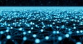 Blue digital glowing network mesh with particles and connecting lines representing big data technology Royalty Free Stock Photo