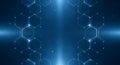 Blue Digital Hexagon Network Background for Technology Professionals: Data, Science, and Global Connection. Royalty Free Stock Photo