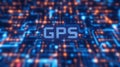 Blue Digital Matrix Binary Code Forming G P S Acronym Royalty Free Stock Photo