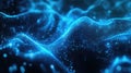 Blue digital mesh surface forming data waves Royalty Free Stock Photo