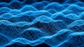 Blue digital network grid forming abstract wavy landscape Royalty Free Stock Photo