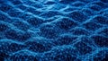 Blue digital network grid forming a3D abstract landscape Royalty Free Stock Photo