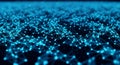 Blue digital glowing network mesh with particles and connecting lines representing big data technology Royalty Free Stock Photo