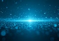 Blue Digital Particle Horizon Abstract Technology Background Royalty Free Stock Photo