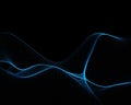 Blue Digital Particle Waveform on Black Background Keywords: blue, digital, particle, waveform, abstract, science, technology, Royalty Free Stock Photo