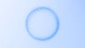Blue digital particles forming abstract data orb with soft glow and smooth dispersion. Futuristic cloud computing concept, minimal Royalty Free Stock Photo