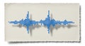 Blue digital sound wave pattern on textured paper with soft shadow and isolated background Royalty Free Stock Photo