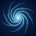 Blue digital spiral vortex. Abstract technology and data flow vector background. vector design Generative AI Royalty Free Stock Photo