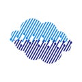 Blue Digital Tech Cloud Logo design sign Vector Illustrations