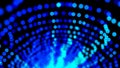 blue digital tunnel flowing particles wave moving background Royalty Free Stock Photo