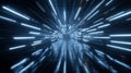 Blue Digital Warp Tunnel with Light Speed Effect Royalty Free Stock Photo