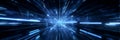 Blue Digital Warp Tunnel with Light Speed Effect Royalty Free Stock Photo