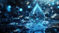 Blue Digital Water Drop Abstract Background Royalty Free Stock Photo