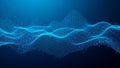 Blue digital wave pattern representing data flow and technological advancement Royalty Free Stock Photo