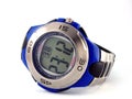 Blue digital wrist watch Royalty Free Stock Photo