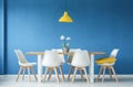 Blue dining room Royalty Free Stock Photo