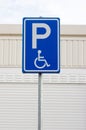 Blue disabled parking sign