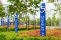 Blue disabled parking sign Royalty Free Stock Photo