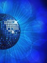 Blue disco ball and glowing background Royalty Free Stock Photo