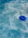 Blue dispenser for chlorine tablets Royalty Free Stock Photo