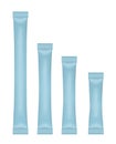 Blue disposable packaging for snacks, food, sugar and spices