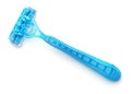 Blue disposable plastic shaving razor Royalty Free Stock Photo