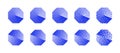 Blue Divided Octagons Various Resolution of Bitmap Gradient Vector Set on White