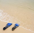 Blue diving fins Royalty Free Stock Photo