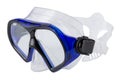 Blue diving mask, on a white background, swimming goggles, isolate, side view Royalty Free Stock Photo