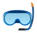 Blue diving or snorkel mask with tube. Royalty Free Stock Photo