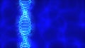 Blue DNA (deoxyribonucleic acid) background with waves