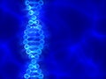 Blue DNA (deoxyribonucleic acid) background with waves
