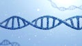 Blue DNA double helix structure rendered as bead-like texture against a soft gradient background Royalty Free Stock Photo