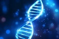 blue DNA gene helix spiral molecule structure. Generative AI Royalty Free Stock Photo