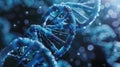 The blue DNA helix.AI generated image Royalty Free Stock Photo