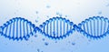 Blue DNA Helix Structure - Biotechnology and Genetic Research. Genetic Code Visualization Royalty Free Stock Photo