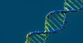 Blue DNA Helix Structure - Biotechnology and Genetic Research. Genetic Code Visualization Royalty Free Stock Photo