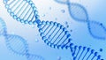 Blue DNA Helix Structure - Biotechnology and Genetic Research. Genetic Code Visualization Royalty Free Stock Photo