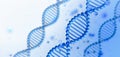 Blue DNA Helix Structure - Biotechnology and Genetic Research. Genetic Code Visualization Royalty Free Stock Photo