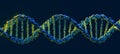 Blue DNA Helix Structure - Biotechnology and Genetic Research. Genetic Code Visualization Royalty Free Stock Photo