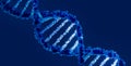 Blue DNA Helix Structure - Biotechnology and Genetic Research. Genetic Code Visualization Royalty Free Stock Photo