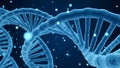 Blue DNA Helix Structures on Dark Background Royalty Free Stock Photo