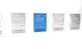 Blue Document icon isolated on white background. File icon. Checklist icon. Business concept. Minimalism concept. 3D