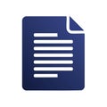 Blue Document Icon with Rounded Corner Represents File Page Information and Text Data Royalty Free Stock Photo
