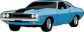 Blue dodge challenger Royalty Free Stock Photo