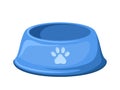 Blue dog bowl. Vector illustration. Royalty Free Stock Photo