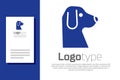 Blue Dog icon isolated on white background. Logo design template element. Vector Royalty Free Stock Photo